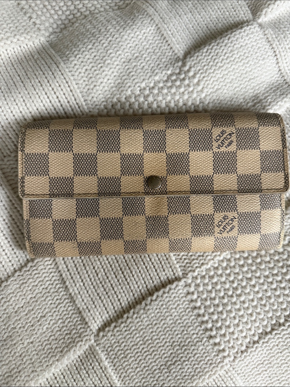 Louis Vuitton Damier Azur Beige & Brown Check Wallet